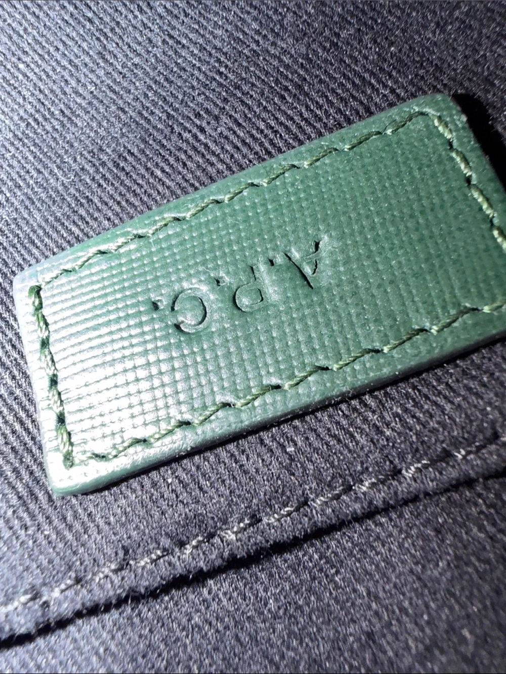 A.P.C. Forest Green Saffiano Leather Crossbody